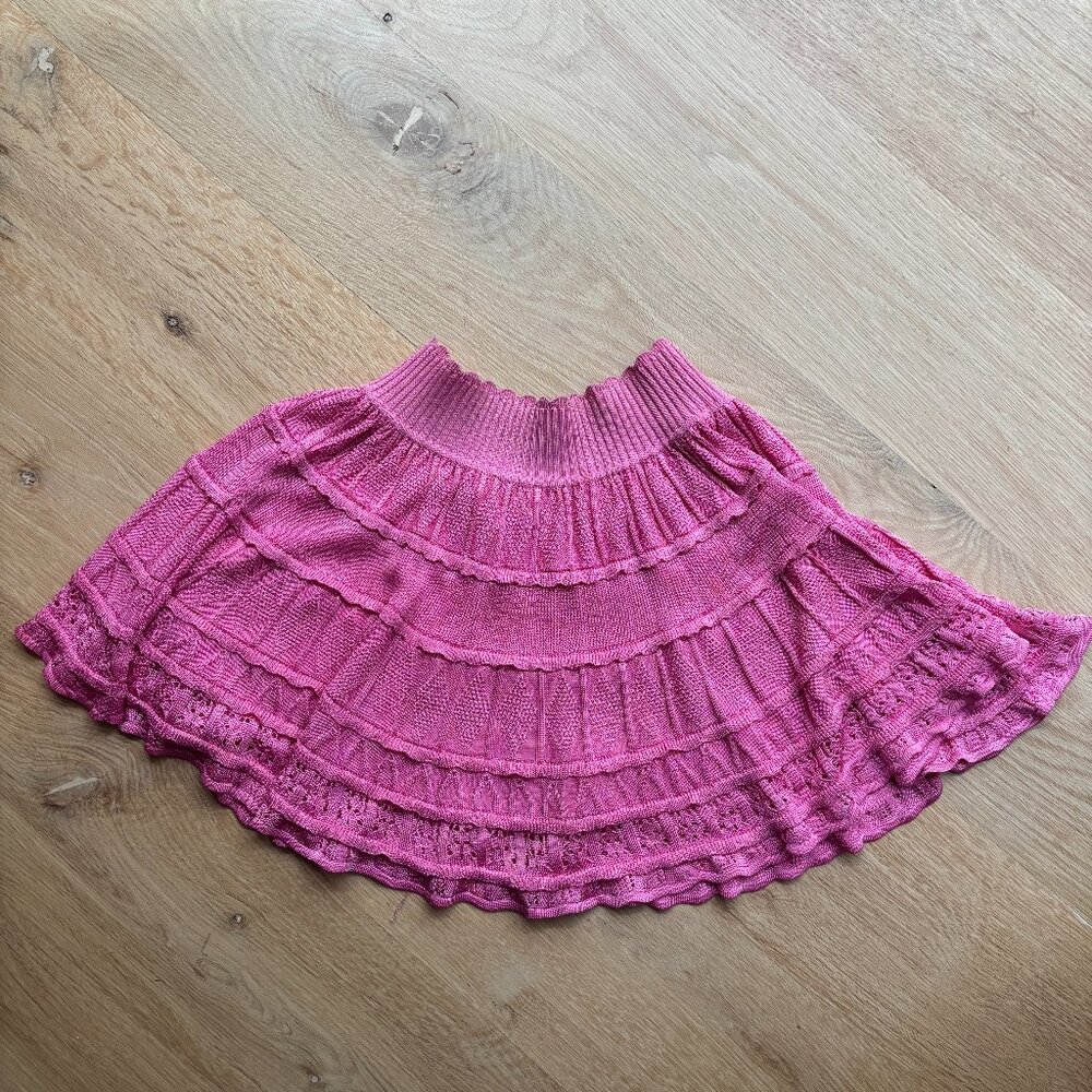 LoveShackFancy Diandra Mini Skirt Pink